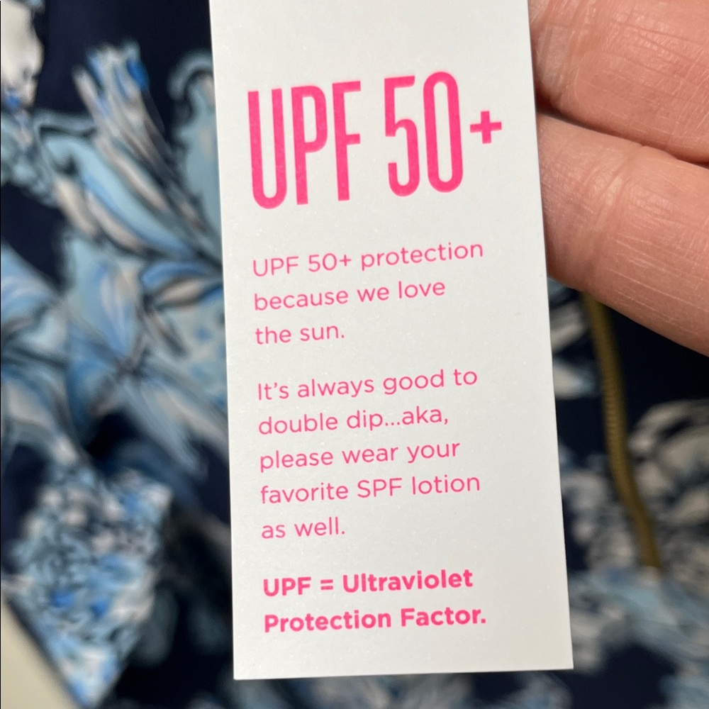 NWT Lilly Pulitzer Skipper Popover UPF 50+ Low Tide Navy Bouquet All Day - Picture 4 of 12